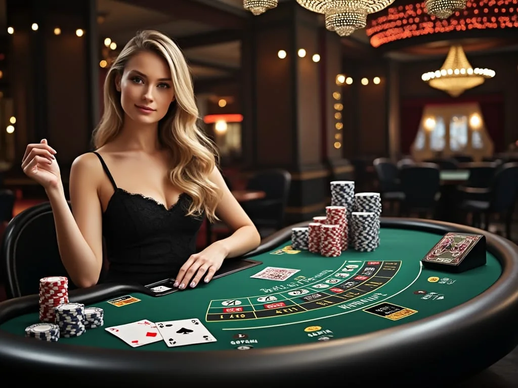 Ruang permainan meja live dengan presentasi dealer di LUCKSVIP